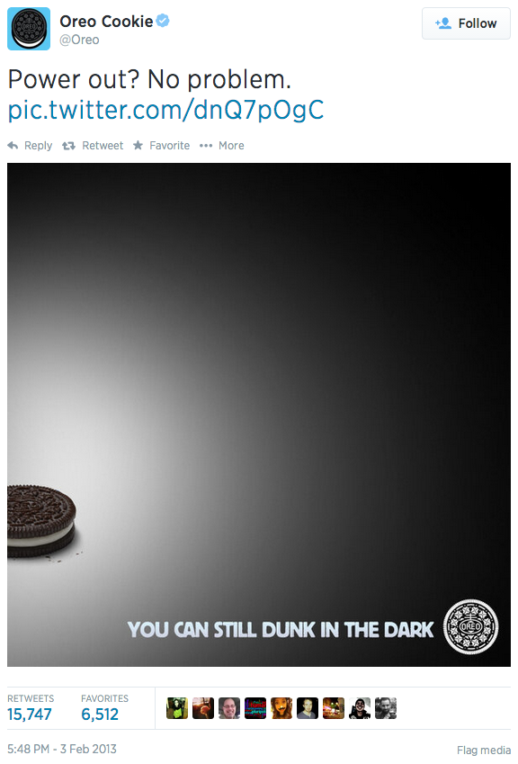 Oreo's deliciously clever Tweet during nationwide Blackout