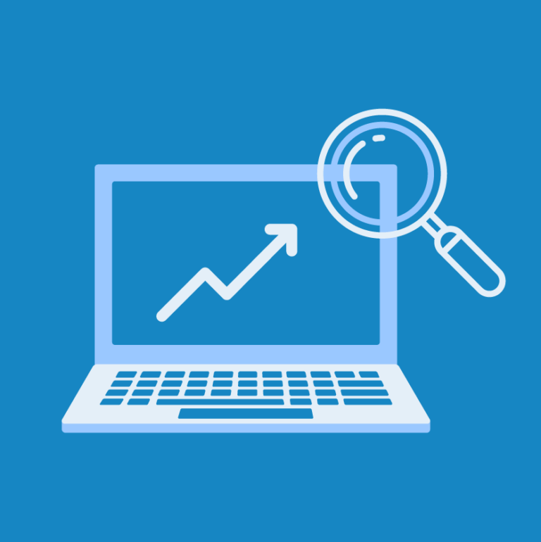 Square graphics with Icon graphic, representing how to improve your position in search