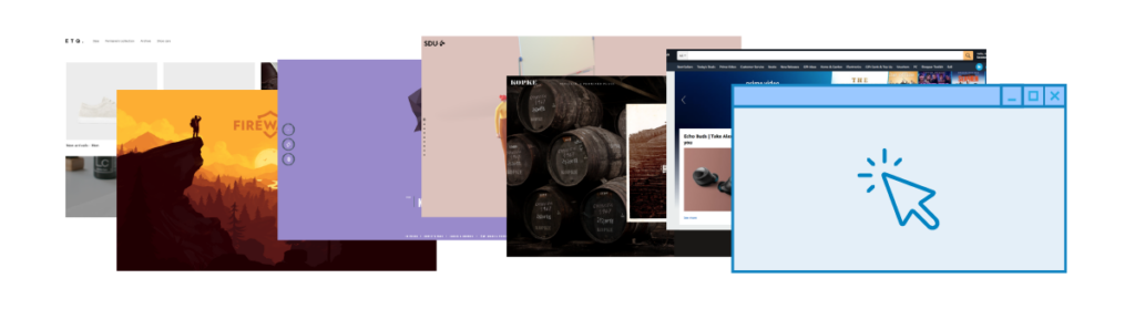 Various web pages with good user experience